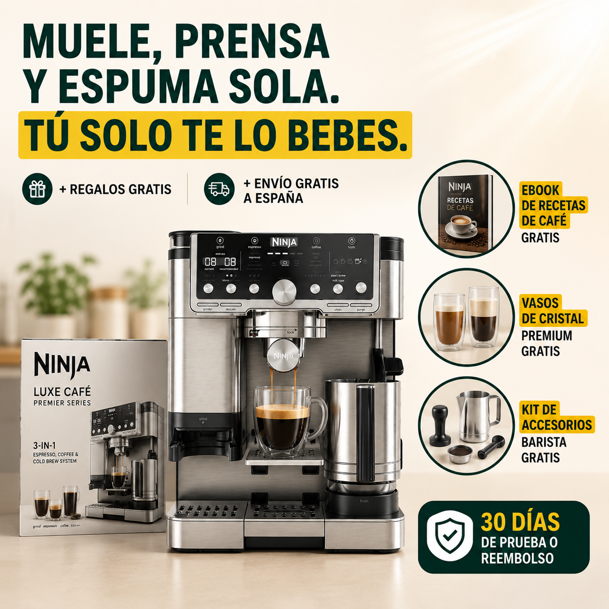 Ninja Luxe Café Pro ES701EU – Café de cafetería en tu cocina, sin ser barista