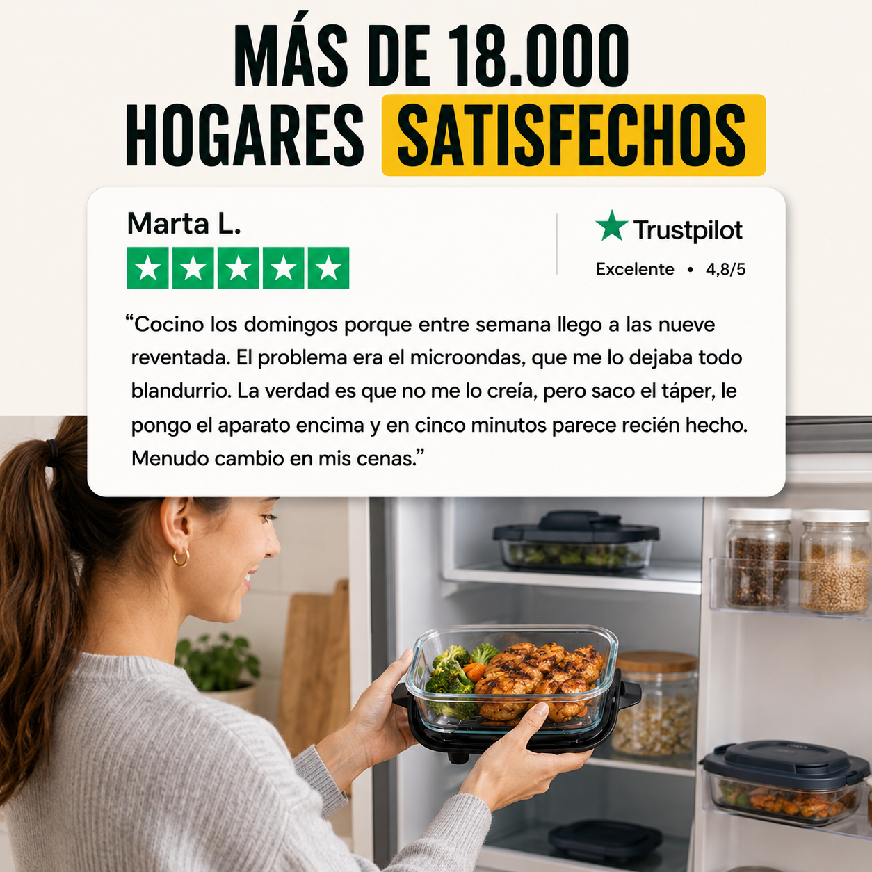 Ninja CRISPi – La freidora de aire de cristal que cocina, guarda y recalienta en el mismo recipiente