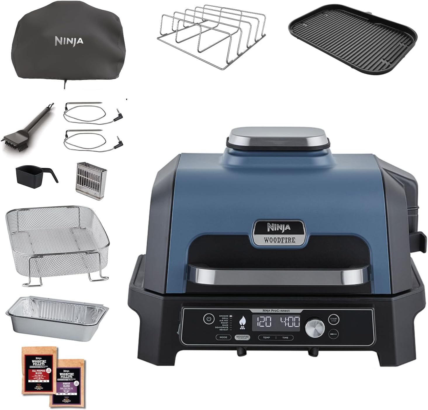 Barbacoa eléctrica Ninja Woodfire PRO Connect XL (con termómetro y app)