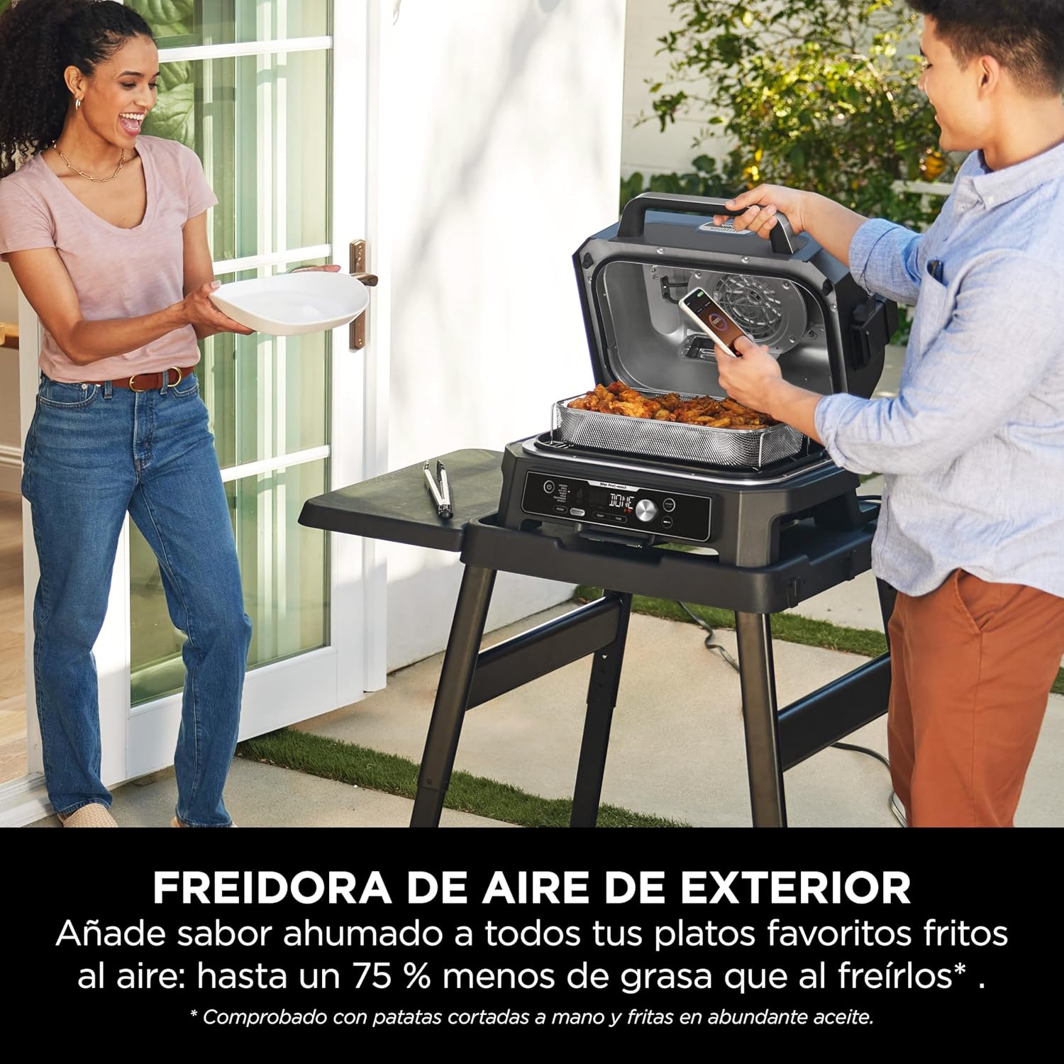 Barbacoa eléctrica Ninja Woodfire PRO Connect XL (con termómetro y app)
