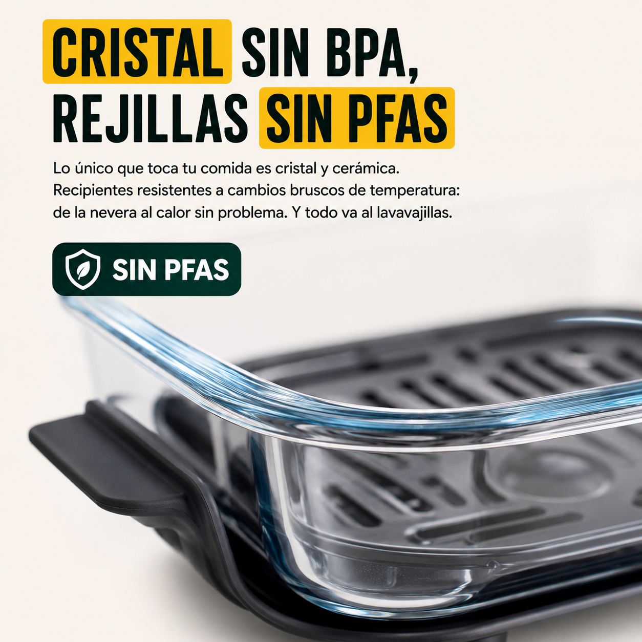 Ninja CRISPi – La freidora de aire de cristal que cocina, guarda y recalienta en el mismo recipiente