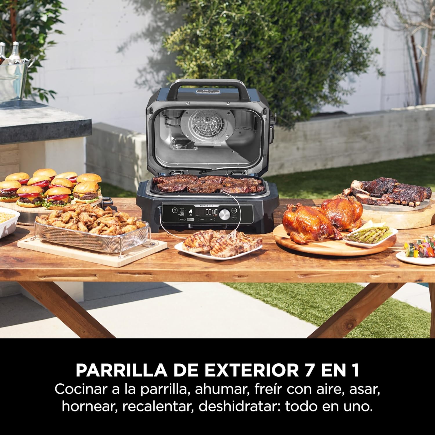 Barbacoa eléctrica Ninja Woodfire PRO Connect XL (con termómetro y app)