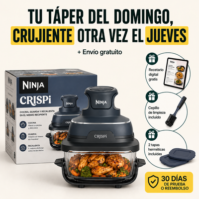 Ninja CRISPi – La freidora de aire de cristal que cocina, guarda y recalienta en el mismo recipiente