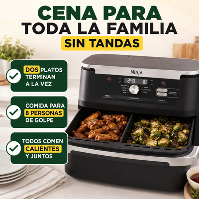 Freidora de Aire Doble Ninja FlexDrawer 10,4 L – Cocina Para Toda la Familia Sin Tandas