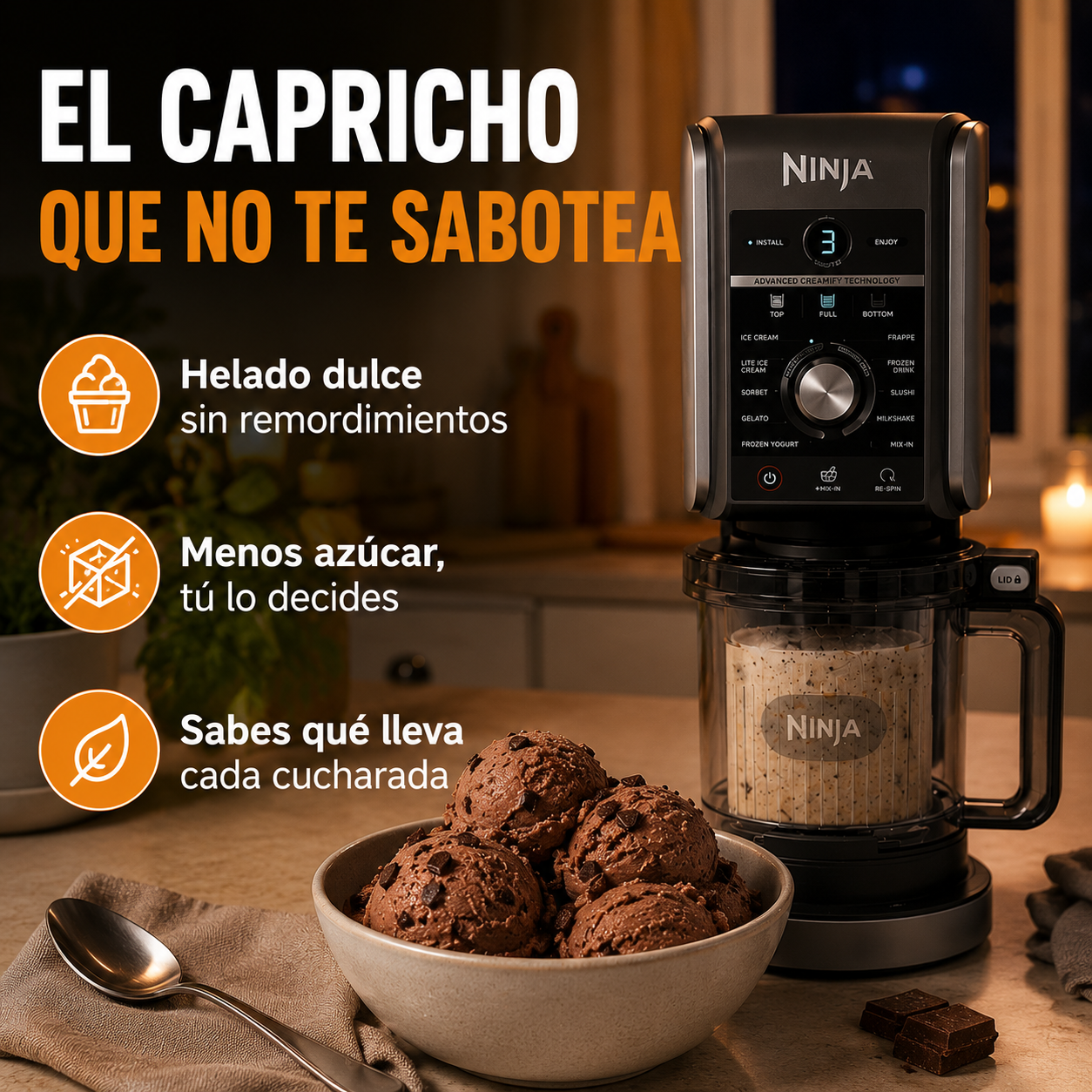 Helado de verdad, no un bloque de hielo con sabor