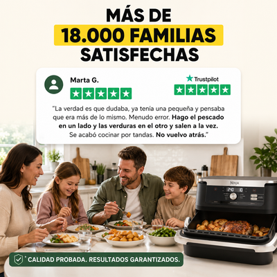 Freidora de Aire Doble Ninja FlexDrawer 10,4 L – Cocina Para Toda la Familia Sin Tandas