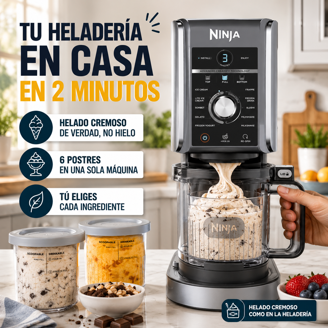 Ninja CREAMi Deluxe – Tu heladería en casa en 2 minutos