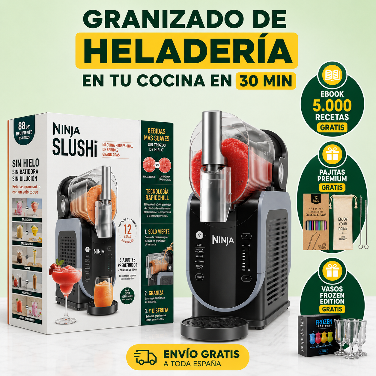 Ninja SLUSHi – Granizado Auténtico en Casa, en 30 Minutos y Sin Hielo
